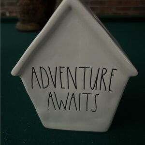 Rae Dunn White Adventure Awaits Birdhouse piggy bank